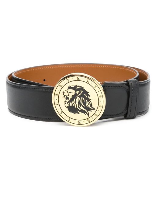 Billionaire logo-buckle leather belt