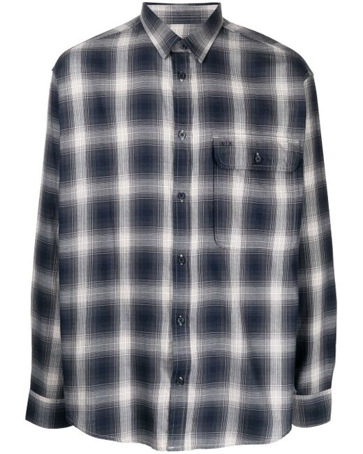 Armani Exchange check button-down shirt