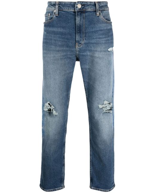 Calvin Klein Jeans distressed-effect straight-leg jeans