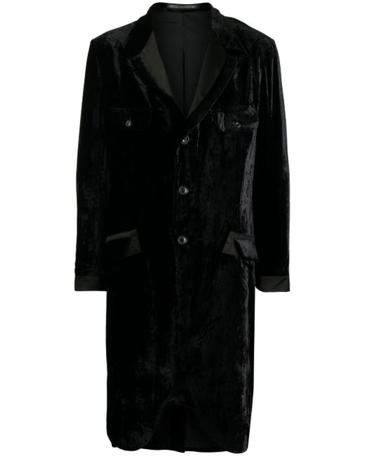 Yohji Yamamoto single-breasted velvet coat