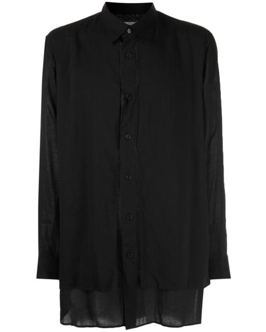 Yohji Yamamoto overlay-detail cotton shirt