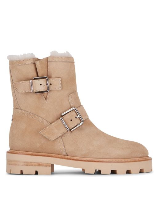 Jimmy Choo suede buckle-fastening boots
