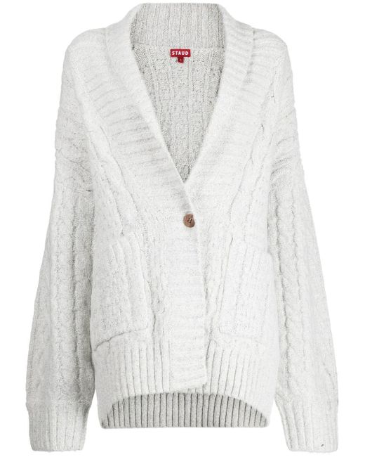 Staud cable-knit V-neck cardigan