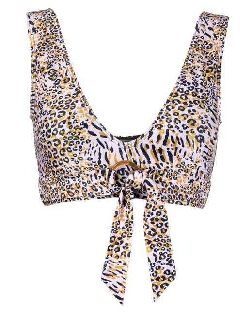 Duskii leopard-print V-neck bikini top