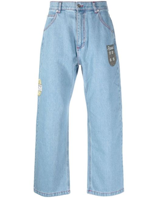Paccbet patch-detail wide-leg jeans