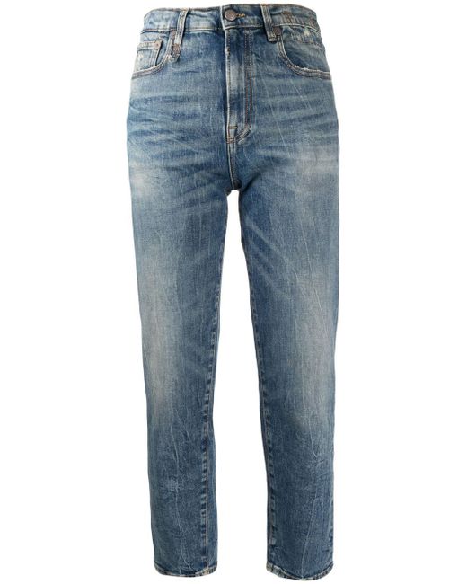 R13 high-waist cropped jeans