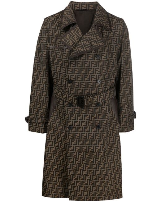 Fendi FF jacquard double-breasted trench coat