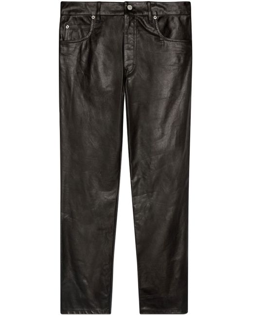 Gucci straight-leg leather trousers