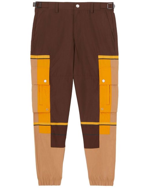 Burberry colour-block technical cotton cargo trousers