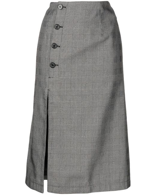 Rokh button-front midi skirt