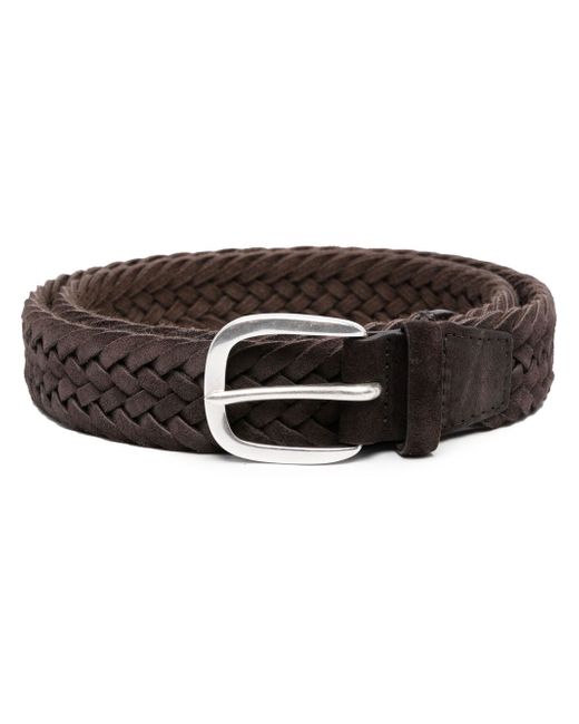Orciani woven-strap leather belt