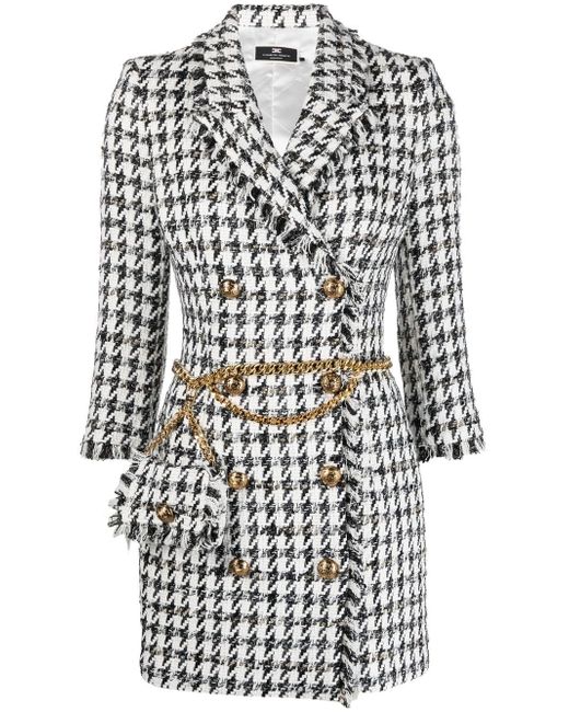 Elisabetta Franchi houndstooth-pattern blazer dress