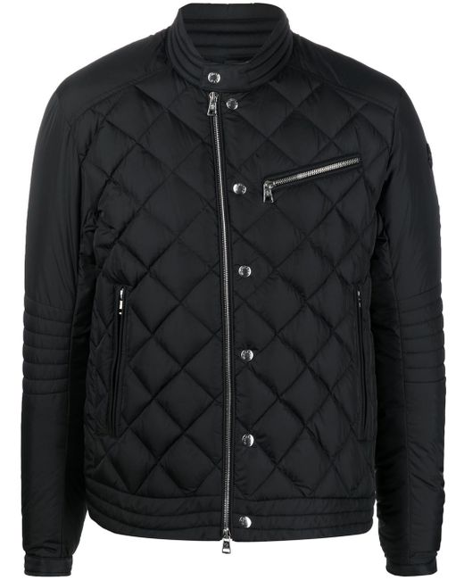 Moncler diamond-quilt zip-fastening jacket