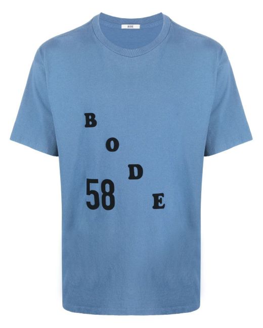 Bode flocked-logo cotton T-shirt