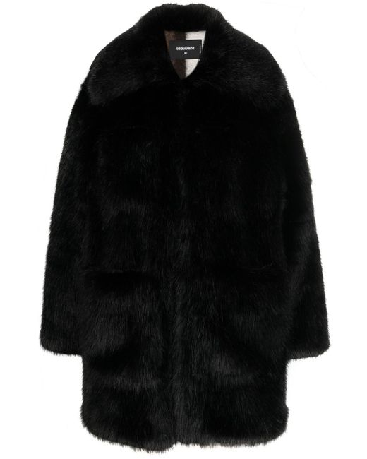 Dsquared2 faux-fur oversized coat