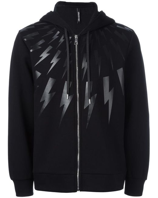 Neil Barrett lightning bolt print hoodie Medium Viscose/Spandex/Elastane/Lyocell/Cotton