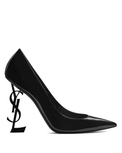 Saint Laurent logo-heel leather pumps