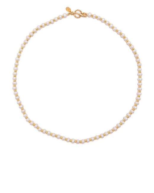 Dower And Hall gold-plated silver pearl necklace
