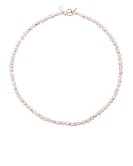 Dower And Hall sterling silver pearl necklace