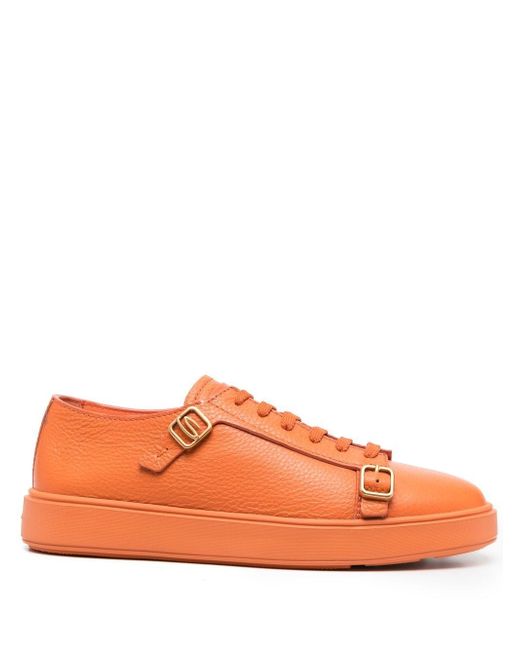 Santoni lace-up leather sneakers