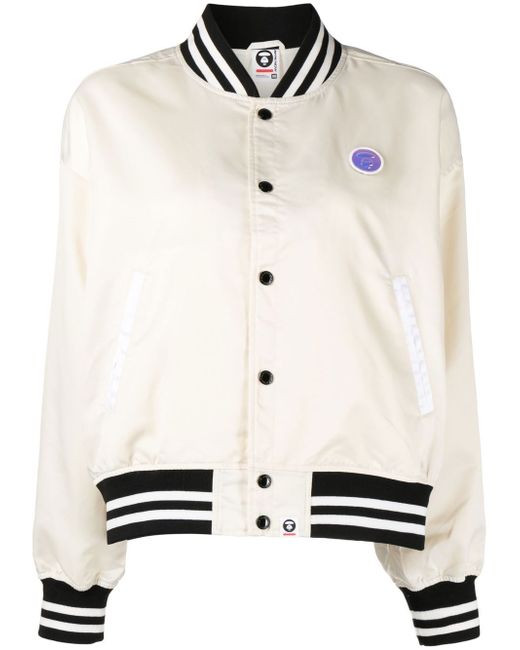 Aape By *A Bathing Ape® logo-patch bomber jacket
