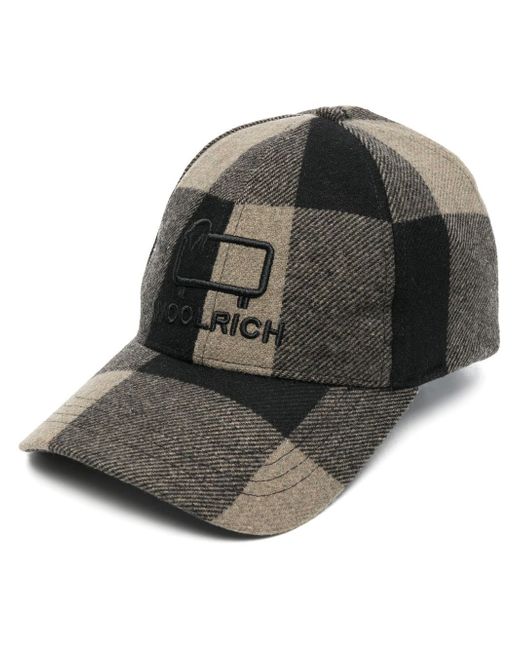 Woolrich check-print cotton cap