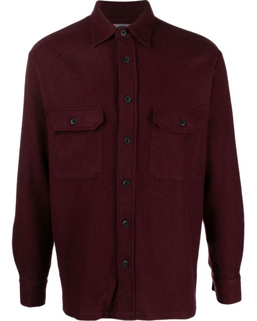 Destin button-up wool-cashmere blend shirt