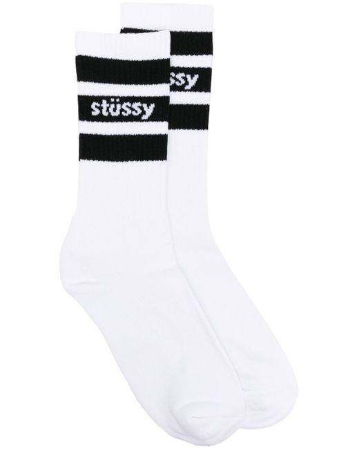 Stussy logo-stripe ankle socks