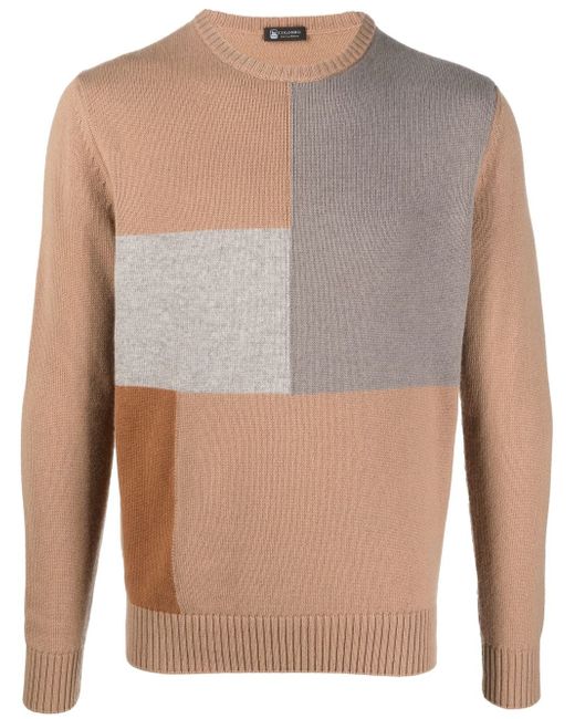 Colombo colour-block cashmere jumper