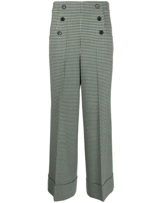 P.A.R.O.S.H. checked wide-leg trousers