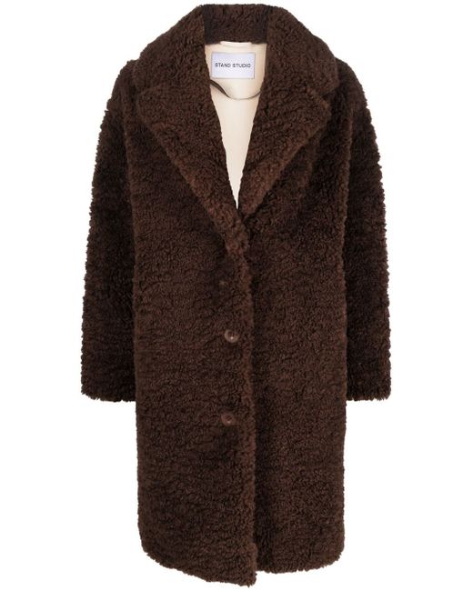 Stand Studio faux-shearling button-front coat