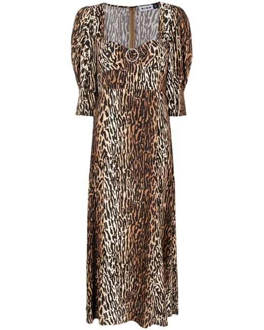 rixo leopard-print midi dress