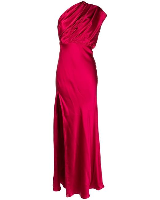 Michelle Mason asymmetric open-back gown