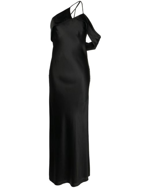 Michelle Mason bias-cut one-shoulder gown