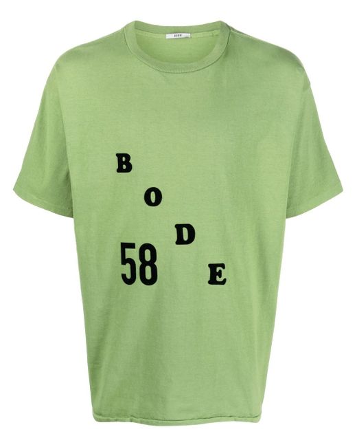 Bode flocked-logo cotton T-shirt