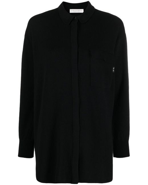 Le Tricot Perugia long-sleeve fine-knit shirt
