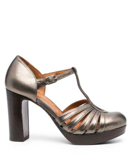 Chie Mihara cut-out leather 100mm pumps