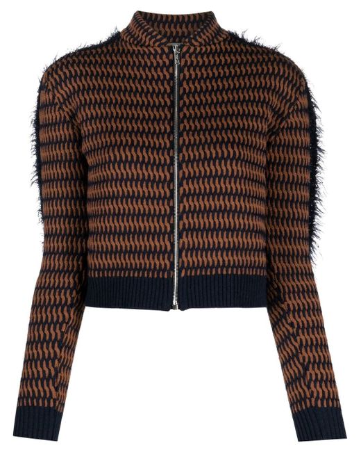 Durazzi Milano cropped patterned-jacquard jacket