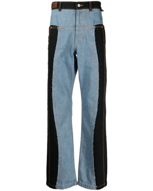 Andersson Bell panelled straight-leg jeans