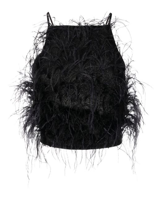 Cult Gaia Joey ostrich feather blouse