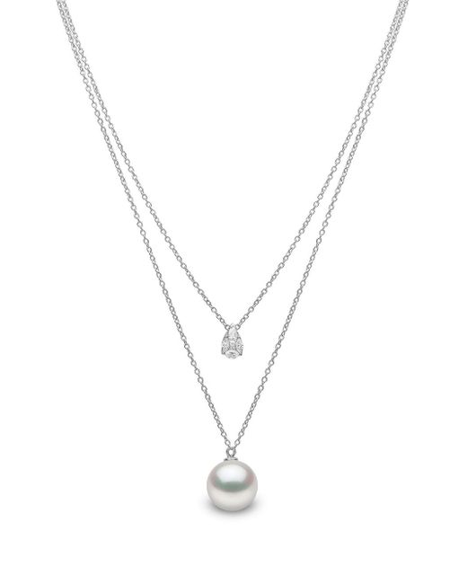 Yoko London 18kt white gold Starlight pearl and diamond necklace