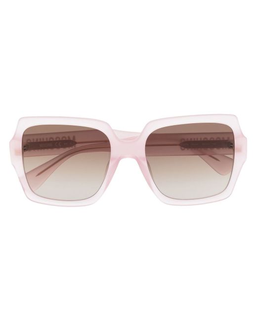 Moschino logo-plaque square-frame sunglasses