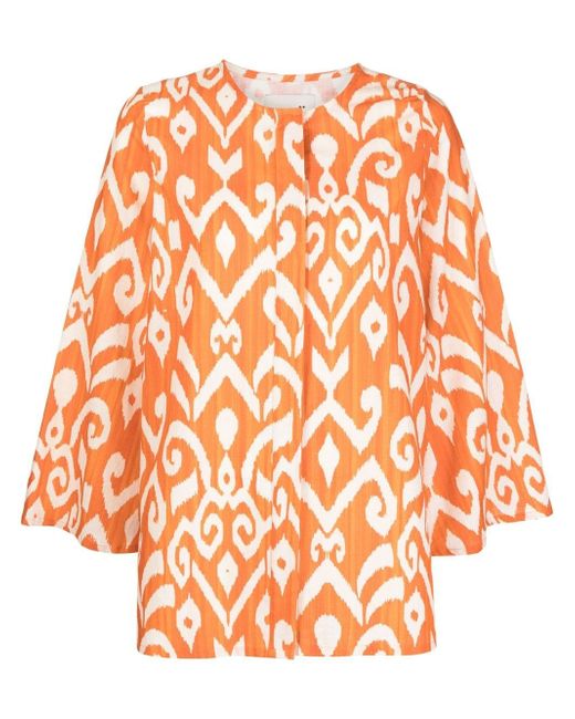 Bambah Linden geometric-print blouse