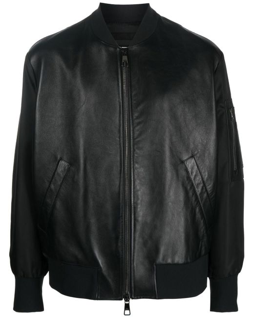 Neil Barrett leather panelled bomber jacket