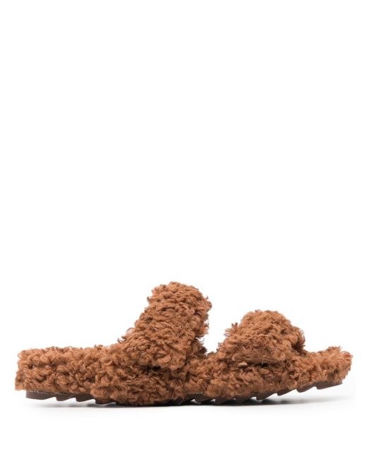 Giaborghini flat faux-shearling design slippers