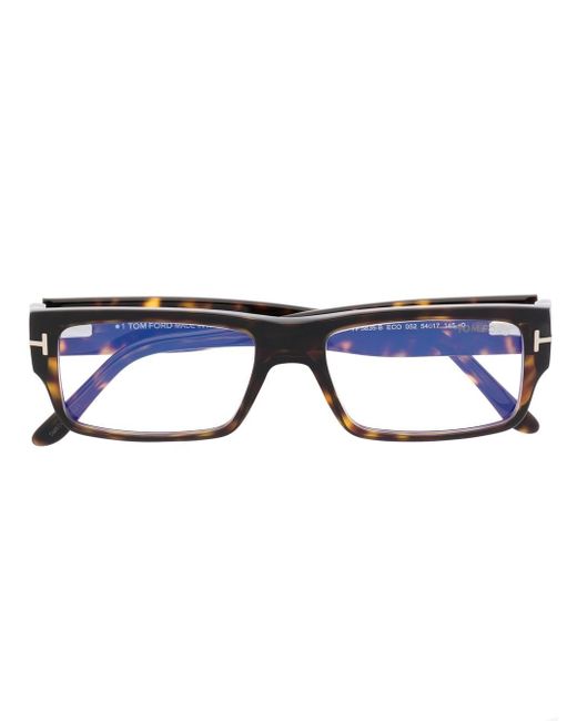 Tom Ford tortoiseshell-effect rectangle-frame glasses