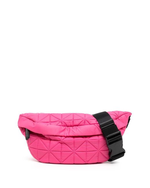 VeeCollective logo-patch quilted crossbody bag