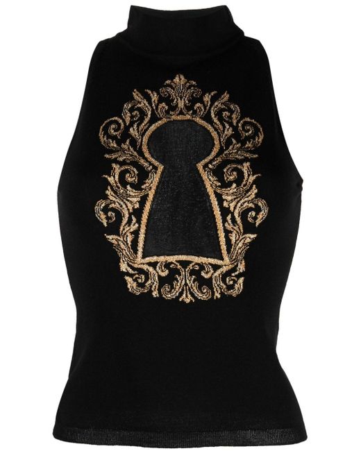 Moschino keyhole cut-out knitted top