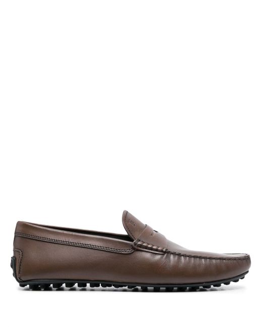 Tod's embossed-logo detail loafers