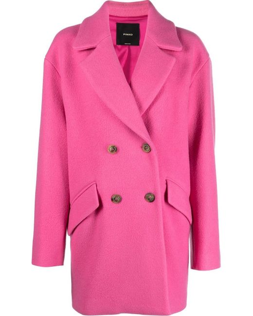 Pinko double-breasted wool-blend coat
